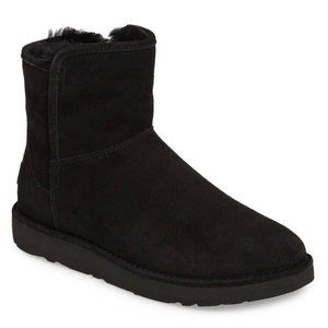 $220 UGG Abree II Genuine Sheepskin Mini Boot BLACK 6 (SE7)